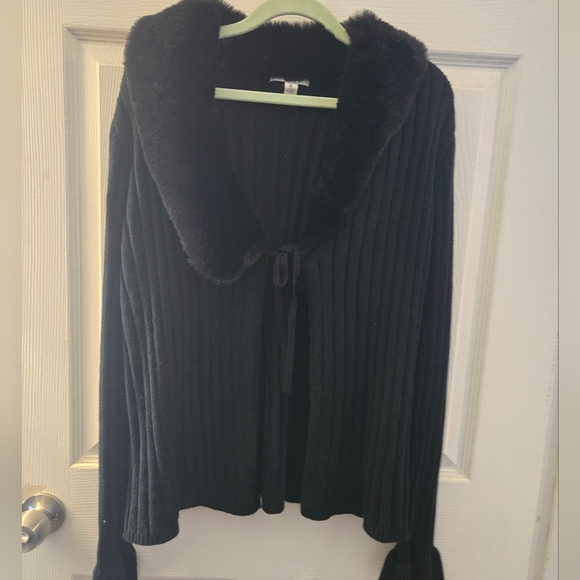 Cato Sweaters - Faux Fur Trimmed Women's Sweater
